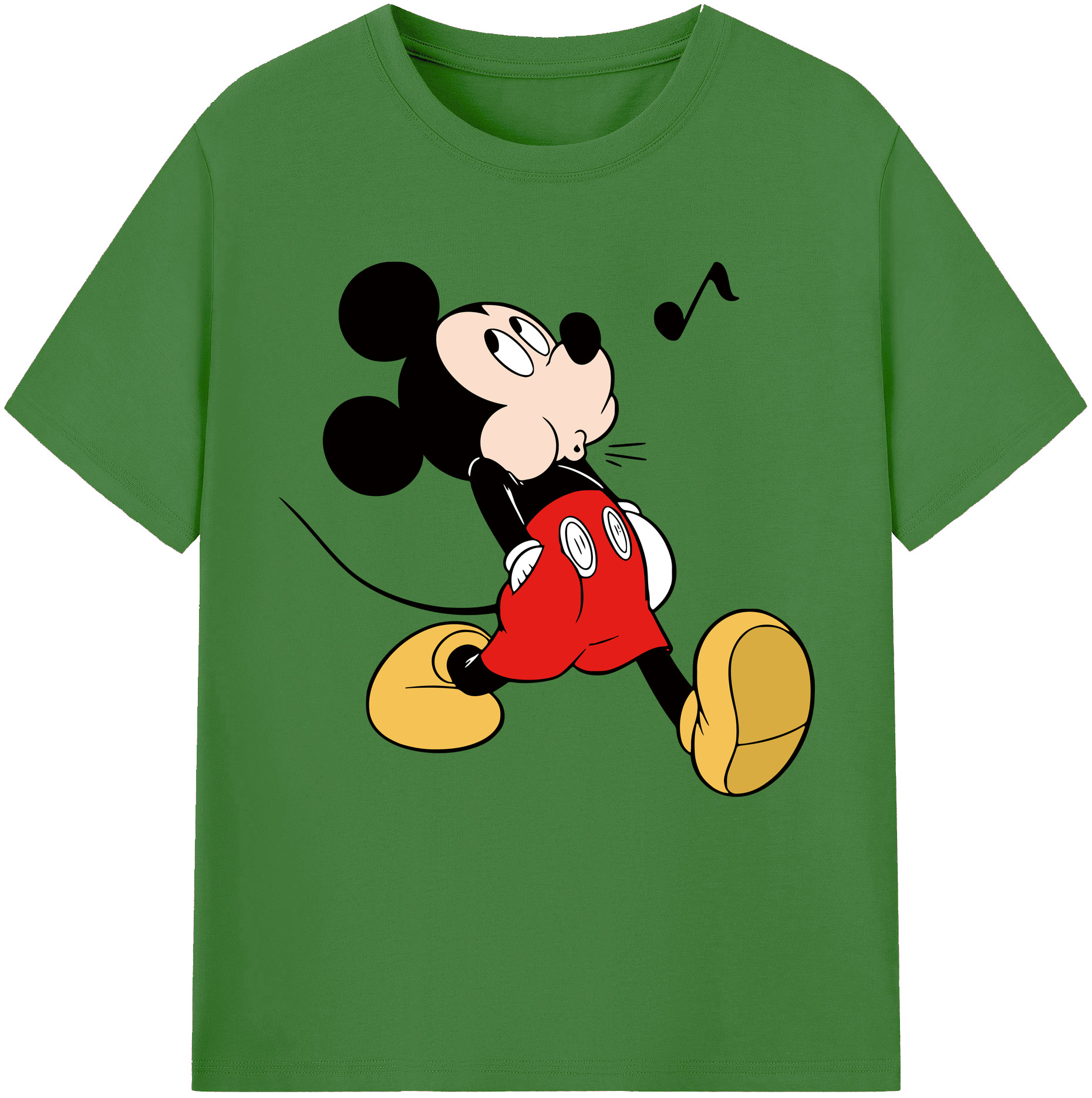 （画像用） ミッキーマウス Mickey Mouse レディースカジュアルプリントTシャツ（綿100％）